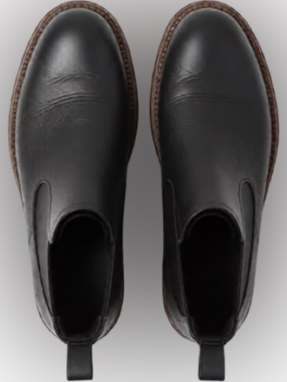 Women's Black Leather Chukka Boots - Sleek Pull-On Chelsea Style